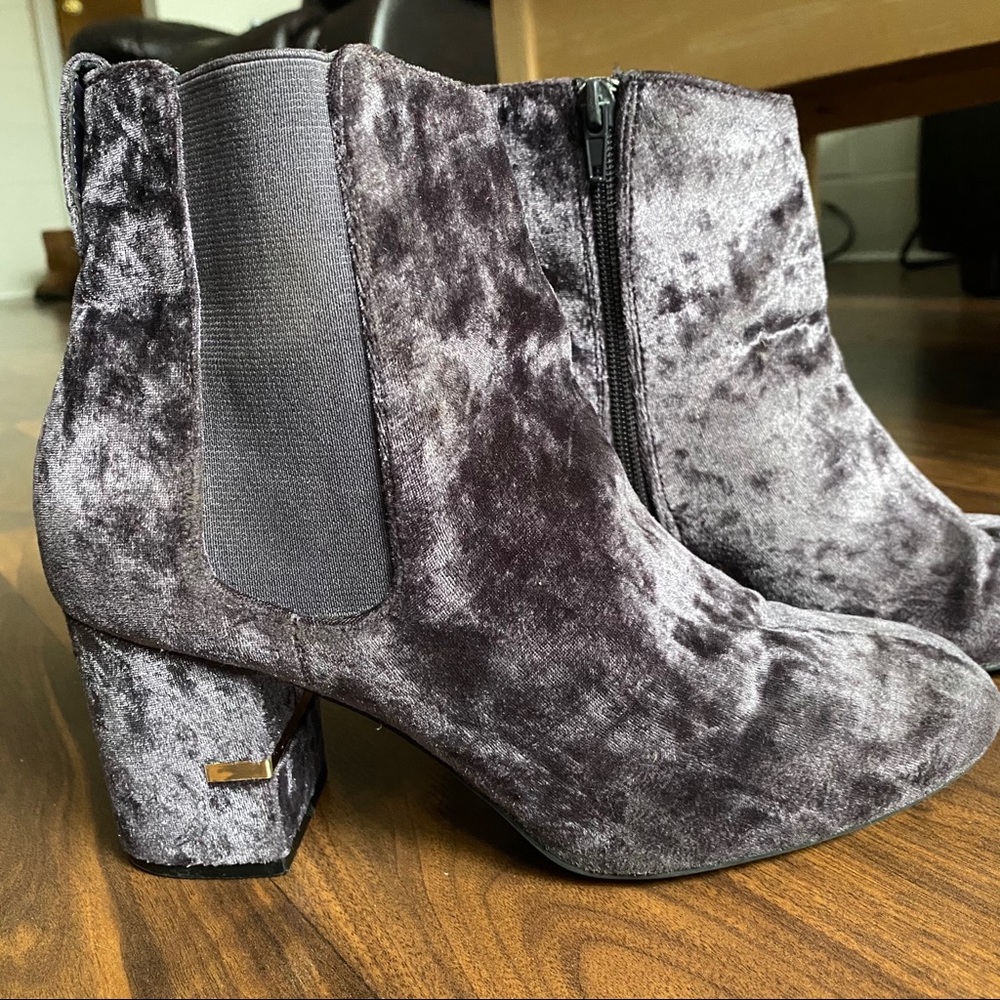 Call It Spring Velvet Purple Ankle Boot
